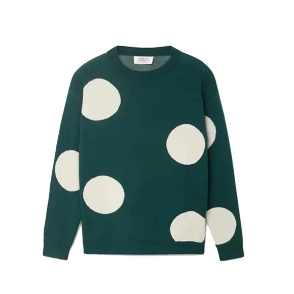 Green Polka Dot matching knit set - Picture 3 of 7